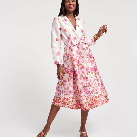Frances Valentine Pink Floral Long Sleeve Dress